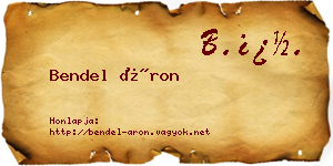 Bendel Áron névjegykártya